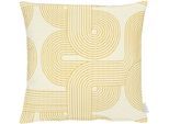 Dekokissen APELT "Nova" Gr. 1, gelb (beige, gelb), B:46cm H:0,5cm L:46cm, Obermaterial: 90% Polyester, 10% Viskose, Dekokissen_Sitzkissen_Kissenhüllen, Dekokissen