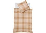 Bettwäsche FLEURESSE "Lech 4112", braun (karamell), B/L: 240cm x 220cm, 1 Stk., 2 Stk., Flanell, B/L: 80cm x 80cm & 80cm x 80cm, 3 Stk., Flanell, Obermaterial: 100% Baumwolle, Bettwäsche, Bettwäsche, Edelflanell, Baumwolle, in Gr. 135x200, 155x220, 200x200cm