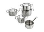 Zwilling Kochtopfset Twin, Edelstahl, Metall, 5-teilig, 16 cm,20 cm,16 cm, 2,0 L,3,5 L,6,0 L,3,0 L,1,5 L, Messskala, hitzebeständige Griffe,backofengeeignet, Kochen, Töpfe, Topfsets
