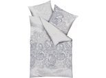 Bettwäsche KAEPPEL "Indica", grau, B/L: 155cm x 220cm, 1 Stk., 1 Stk., Mako-Satin, B/L: 80cm x 80cm, 2 Stk., Mako-Satin, Obermaterial: 100% Baumwolle, Bettwäsche, Bettwäsche, Mit Paisleymuster