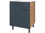 Nobilia , Blau, Eichefarben , Holzwerkstoff , 1 Fächer , 1 Schublade(n) Schubladen , einzeln stellbar , 60x87x56 cm , Blauer Engel, Pefc, Goldenes M, Made in Germany, DGM-Klimapakt ,