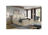 Mid.you , Beige , Textil , H2 + H3 , 7-Zonen , 140x200 cm , Bettkasten, gepolstertes Kopfteil, Topper durchgehend, Wendematratze mit unterschiedlichen Härtegraden, in verschiedenen Größen erhältlich ,