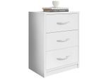 P & B , Weiß , 3 Schublade(n) Schubladen , 38.5x54 cm , Schlafzimmer, Nachtkästchen