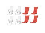 Gardenson , Rot, Weiß , Kunststoff, Textil , 44x111x50 cm , klappbar, wetterfest, wetterbeständig, UV-beständig , Gartenmöbel, Gartensessel, Gartenstühle