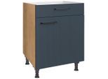 Nobilia , Blau, Eichefarben , Holzwerkstoff , 1 Fächer , 1 Schublade(n) Schubladen , einzeln stellbar , 60x87x56 cm , Blauer Engel, Pefc, Goldenes M, Made in Germany, DGM-Klimapakt ,