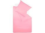 Bettwäsche FLEURESSE "Colours in 135x200, 155x220 oder 200x200 cm", pink, B/L: 200cm x 220cm, 1 Stk., 2 Stk., Mako-Satin, B/L: 80cm x 80cm, 3 Stk., Mako-Satin, Obermaterial: 100% Baumwolle, Bettwäsche, Bettwäsche, Bettwäsche aus 100% Baumwolle, uni, mit Reißverschluss