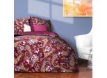 Wendebettwäsche FLEURESSE "Bed Art S", rot, B/L: 155cm x 220cm, 1 Stk., 1 Stk., Mako-Satin, B/L: 80cm x 80cm, 2 Stk., Mako-Satin, Obermaterial: 100% Baumwolle, Bettwäsche, Wendebettwäsche, Mako Satin 100% Baumwolle mit Reißverschluss