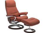 Fußhocker STRESSLESS "View", rot (henna paloma), B:57cm H:43cm T:47cm, Leder BATICK: BATICK ist ein leicht korrigiertes, durchgefärbtes und genarbtes Möbelleder, bei dem die meisten Unebenheiten und Spuren in der Regel entfernt wurden.;Leder PALOMA: PALOMA ist ein durchgefärbtes Semianilin-Möbelleder mit natürlicher Narbung.;ROHLEDER Stoff Q2 FARON: Ein fester zuverlässiger Bouclé mit einem strukt