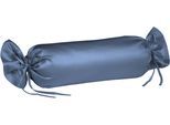 Nackenrollenbezug FLEURESSE "Colours", blau (denim), B:15cm L:40cm, Mako-Satin, Obermaterial: 100% Baumwolle, Kissenbezüge, Nackenrollenbezug, Mako Satin, glänzend, glatt, Premium Qualität