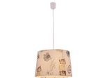 NÄVE Pendelleuchte "PRINT", braun, 1, Ø 40cm, 1 Stk., Leuchten, inkl. Pendel l: 120cm, transparent, Farbe: braun mit Motiv, Pendelleuchte