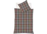 Bettwäsche FLEURESSE "Lech 4385", rot (rot beige), B/L: 240cm x 220cm, 1 Stk., 2 Stk., Flanell, B/L: 80cm x 80cm & 80cm x 80cm, 3 Stk., Flanell, Obermaterial: 100% Baumwolle, Bettwäsche, Bettwäsche, Edelflanell, Baumwolle, in Gr. 135x200, 155x220, 200x200cm