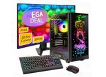GAMEMAX Gaming-PC-Komplettsystem "MegaDeal Rockstar 2755 AMD Ryzen 5 5500 16GB 480GB SSD RTX 5050", Energieeffizienz: E, schwarz, Microsoft Windows 11 Home (64 Bit), 16 GB RAM 480 GB SSD, Computer_Komplettsysteme, Windows 11 + MSI MAG 32C6X Curved Monitor 80cm (32"), Gaming-PC-Komplettsystem