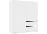 Drehtürenschrank RAUCH "Kleiderschrank Schrank Garderobe COSTA in den Breiten 91/136/181 cm", alpinweiß, eingriffe graumetallic, B:181cm H:197cm T:54cm, Holzwerkstoff, Schränke, Drehtürenschrank, viel Platz, grifflose Front und Push-to-Open Funktion MADE IN GERMANY