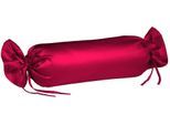 Nackenrollenbezug FLEURESSE "Colours", rot (kirsche), B:15cm L:40cm, Mako-Satin, Obermaterial: 100% Baumwolle, Kissenbezüge, Nackenrollenbezug, Mako Satin, glänzend, glatt, Premium Qualität