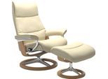 Relaxsessel STRESSLESS "View", beige (vanilla paloma), B:82cm H:109cm T:81cm, Leder BATICK: BATICK ist ein leicht korrigiertes, durchgefärbtes und genarbtes Möbelleder, bei dem die meisten Unebenheiten und Spuren in der Regel entfernt wurden.;Leder PALOMA: PALOMA ist ein durchgefärbtes Semianilin-Möbelleder mit natürlicher Narbung.;ROHLEDER Stoff Q2 FARON: Ein fester zuverlässiger Bouclé mit einem