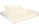 Bettwäsche FLEURESSE "Colours in 135x200, 155x220 oder 200x200 cm", beige (creme), B/L: 200cm x 200cm, 1 Stk., 2 Stk., Mako-Satin, B/L: 80cm x 80cm, 3 Stk., Mako-Satin, Obermaterial: 100% Baumwolle, Bettwäsche, Bettwäsche, Bettwäsche aus 100% Baumwolle, uni, mit Reißverschluss