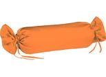 Nackenrollenbezug FLEURESSE "Colours", orange (hellorange), B:15cm L:40cm, Mako-Satin, Obermaterial: 100% Baumwolle, Kissenbezüge, Nackenrollenbezug, Mako Satin, glänzend, glatt, Premium Qualität