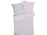 Wendebettwäsche KAEPPEL "Plaid", rosa (rosé), B/L: 140cm x 200cm, 1 Stk., 1 Stk., Seersucker, B/L: 70cm x 90cm, 2 Stk., Seersucker, Obermaterial: 100% Baumwolle, Bettwäsche, Wendebettwäsche, angenehm wärmend