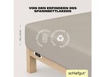 Spannbettlaken SCHLAFGUT "EASY JERSEY Bettlaken, 150 g/m², 100% Baumwolle, Spannbetttuch", beige (sand mid), L:200cm, Jersey, Obermaterial: 100% Baumwolle, Bettlaken, Spannbettlaken, Spannbettlaken bis 22 cm Höhe, bügelfrei, pflegeleicht, perfekter Sitz