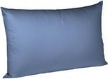 Kissenbezug FLEURESSE "Colours Mako Satin, 100% Baumwolle, mit Reißverschluss", blau (denim), B:40cm L:60cm, Mako-Satin, Mako-Satin, Kissenbezüge, Kissenbezug, Mako Satin, glänzend, glatt, Premium Qualität