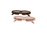 Sonnenbrille URBAN CLASSICS "Urban Classics Unisex Sunglasses Lefkada 2-Pack", Damen, braun (braun, braun, sanftes weiß, pink), Sonnenbrillen Sonnenbrille