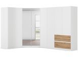 Schrank-Set RAUCH "Kleiderschrank Schrank Garderobe Wäscheschrank COSTA Größe 208x298 cm", weiß (alpinweiß, eiche artisan, eingriffe alpinweiß), H:197cm T:298cm, Holzwerkstoff, Kastenmöbel-Sets, viel Platz, grifflose Front und Push-to-Open Funktion MADE IN GERMANY