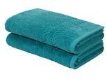Duschtücher OTTO HOME "Regona, Duschtücher 70x140cm, flauschig und weich, 500 gr/m²", blau (petrol), B:70cm L:140cm, Frottier, Frottier, Handtücher, Premium Handtücher mit Bordüre, Set, 100% Baumwolle, 5 Jahre Garantie