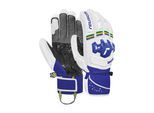 Skihandschuhe REUSCH "Worldcup Warrior SC", Damen, Gr. 9.5, blau (weiß, mehrfarbig), 75% Polyester, 15% Ziegenleder, 5% Polyamid, 5% Lederimitat, mehrfarbig, Handschuhe, mit winddichter, atmungsaktiver Funktion