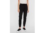 Jogger Pants VERO MODA "VMEVA", Damen, Gr. S (36), Länge 32, schwarz, Milano Rib, Obermaterial: 65% Viskose, 30% Nylon, 5% Elasthan, unifarben, loose fit 7/8-Länge, Hosen
