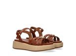 Sandale TOMMY HILFIGER, Mädchen, Gr. 38, braun, Synthetik, Schuhe Sandale, Plateau, Sommerschuh, Wedge Sandale mit Schnallenverschluss
