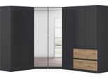 Schrank-Set RAUCH "Kleiderschrank Schrank Garderobe Wäscheschrank COSTA Größe 208x253 cm", graumetallic, eiche artisan, eingriffe graumetallic, H:197cm T:253cm, Holzwerkstoff, Kastenmöbel-Sets, viel Platz, grifflose Front und Push-to-Open Funktion MADE IN GERMANY