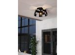 EGLO Deckenleuchte "PONTEFRACT", schwarz, 1, Ø 42cm H: 20,5cm, 1 Stk., Leuchten, Deckenleuchte, Wohnzimmerlampe aus Metall in Schwarz, Ø 42 cm, Deckenleuchte