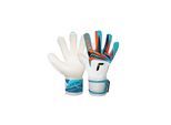 Torwarthandschuhe REUSCH "Attrakt SpeedBump", Damen, Gr. 9.5, bunt (weiß, hellblau), 58% Latex, 27% Polyester, 6% Lederimitat, 6% Polyamid, Handschuhe, mit 3D-Latex-Noppen auf der Innenhand