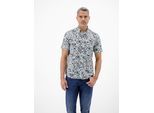 Kurzarmhemd LERROS "Kurzarmhemd mit sportivem Button-down-Kragen", Herren, Gr. 3XL, Normalgrößen, broken weiß, 76% Baumwolle, 24% Polyester, Hemden