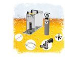 Komplett Set - Zapfanlage, Bierzapfanlage, Bierkoffer, Durchlaufkühler PYGMY 25 1-leitig Trockenkühler, 35 Liter/h, NC Adapter
