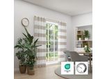Vorhang NEUTEX FOR YOU "RIVA", beige (taupe), B:144cm H:245cm, Polyester, Gardinen, Blockstreifen, grafisches Linienmotiv