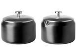 Milch- und Zuckerset FINK "DUO", schwarz (schwarz, silberfarben), 3 tlg., Edelstahl, Geschirr-Sets