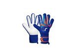 Torwarthandschuhe REUSCH "Attrakt Starter Solid", Damen, Gr. 9, blau, 29% Polyester, 5% Lederimitat, 1% Baumwolle, Handschuhe, mit hochelastischem, sicherem Verschluss