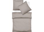 Bettwäsche FLEURESSE "Lech 3089", grau (taupe), B/L: 135cm x 200cm, 1 Stk., 1 Stk., Flanell, B/L: 80cm x 80cm, 2 Stk., Flanell, Obermaterial: 100% Baumwolle, Bettwäsche, Bettwäsche, Edelflanell, Baumwolle, in Gr. 135x200, 155x220, 200x200cm