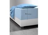 Spannbettlaken FLEURESSE "Comfort XL", blau (bleu), 1 Stk., Mako-Jersey, 140x200 140x210 140x220 150x200 150x210 150x220 160x200 160x210 160x220 40cm, Mako-Jersey, Obermaterial: 96% Baumwolle, 4% Elasthan (LYCRA), Bettlaken, Spannbettlaken, Mako-Jersey, für Matratzen bis 40 cm Höhe, Bettlaken, Spannbetttuch