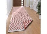 Läufer OTTO HOME "Ronda Wendeteppich", orange (terra, creme), B:80cm H:5mm L:250cm, Kunstfaser, Teppiche, Läufer, Sisal-Optik, Flachgewebe, In- und Outdoor, geometrisches Boho Design