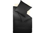 Bettwäsche FLEURESSE "Colours in 135x200, 155x220 oder 200x200 cm", schwarz, B/L: 155cm x 200cm, 1 Stk., 1 Stk., Interlock-Jersey, B/L: 80cm x 80cm, 2 Stk., Interlock-Jersey, Obermaterial: 100% Baumwolle, Bettwäsche, Bettwäsche, Bettwäsche aus 100% Baumwolle, uni, mit Reißverschluss