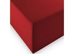 Spannbettlaken FLEURESSE "Comfort XL", rot (bordeaux), 1 Stk., Mako-Jersey, 180x200 180x210 180x220 190x200 190x210 190x220 200x200 200x210 200x220 40cm, Mako-Jersey, Obermaterial: 96% Baumwolle, 4% Elasthan (LYCRA), Bettlaken, Spannbettlaken, Mako-Jersey, für Matratzen bis 40 cm Höhe, Bettlaken, Spannbetttuch