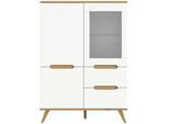 Highboard Stockholm Weiß/Eiche