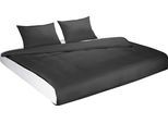 Bettwäsche FLEURESSE "Colours in 135x200, 155x220 oder 200x200 cm", schwarz, B/L: 240cm x 220cm, 1 Stk., 2 Stk., Mako-Satin, B/L: 80cm x 80cm, 3 Stk., Mako-Satin, Obermaterial: 100% Baumwolle, Bettwäsche, Bettwäsche, Bettwäsche aus 100% Baumwolle, uni, mit Reißverschluss