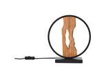 BRILLIANT LED Tischleuchte "Chaumont", schwarz (schwarz, holz), H: 27,8cm, Leuchten, Höhe 28 cm, 850 lm, Aluminium/Metall/Holz, schwarz/holz, LED Tischleuchte