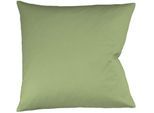 Kissenbezug FLEURESSE "Colours Mako Satin, 100% Baumwolle, mit Reißverschluss", grün (jade), B:80cm L:80cm, Mako-Satin, Mako-Satin, Kissenbezüge, Kissenbezug, Mako Satin, glänzend, glatt, Premium Qualität