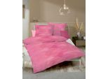 Bettwäsche KAEPPEL "Ikat", pink, B/L: 200cm x 200cm, 1 Stk., 2 Stk., Mako-Satin, B/L: 80cm x 80cm & 80cm x 80cm, 3 Stk., Mako-Satin, Obermaterial: 100% Baumwolle, Bettwäsche, Bettwäsche