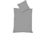 Bettwäsche FLEURESSE "Colours in 135x200, 155x220 oder 200x200 cm", grau, B/L: 135cm x 200cm, 1 Stk., 1 Stk., Mako-Satin, B/L: 80cm x 80cm, 2 Stk., Mako-Satin, Obermaterial: 100% Baumwolle, Bettwäsche, Bettwäsche, Bettwäsche aus 100% Baumwolle, uni, mit Reißverschluss