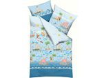 Kinderbettwäsche KAEPPEL "Wikinger", blau, B/L: 100cm x 135cm, 1 Stk., 1 Stk., Feinbiber, B/L: 40cm x 60cm, 2 Stk., Feinbiber, Obermaterial: 100% Baumwolle, Bettwäsche, Kinderbettwäsche, angenehm wärmend
